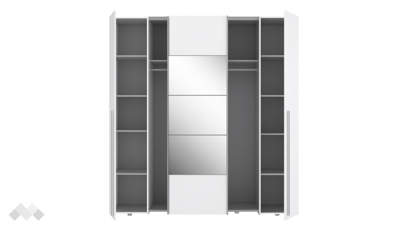 Гардероб Арагона четирикрилни бял - изглед 5 - МебелМаг Гардероб Арагона четирикрилни бял - изглед 5