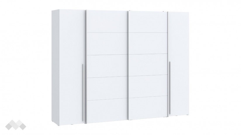 Гардероб Арагона четирикрилни бял - изглед 2 - МебелМаг Гардероб Арагона четирикрилни бял - изглед 2