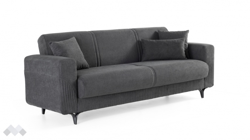 Диван Атон триместни сив - изглед 1 - МебелМаг Диван Атон триместни сив - изглед 1