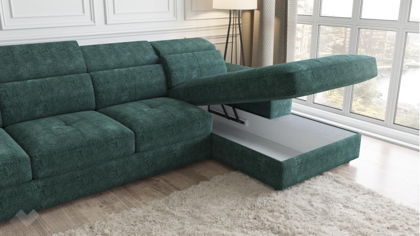 Ъглов диван Джент с посока зелен - изглед 3 - МебелМаг Ъглов диван Джент с посока зелен - изглед 3