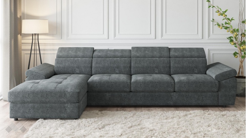 Ъглов диван Джент с посока графит - изглед 2