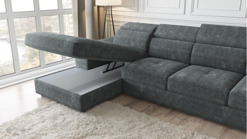 Ъглов диван Джент с посока графит - изглед 3