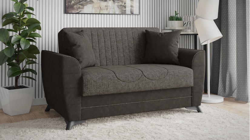 Диван Ялта двуместни сив с черно - изглед 1