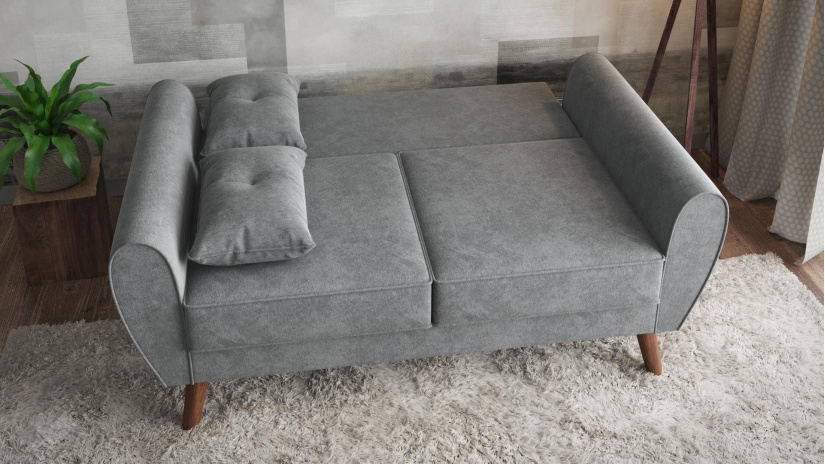 Диван Мерива двуместни сив - изглед 3 - МебелМаг Диван Мерива двуместни сив - изглед 3