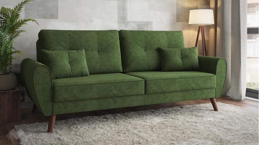 Диван Мерива триместни зелен - изглед 2 - МебелМаг Диван Мерива триместни зелен - изглед 2