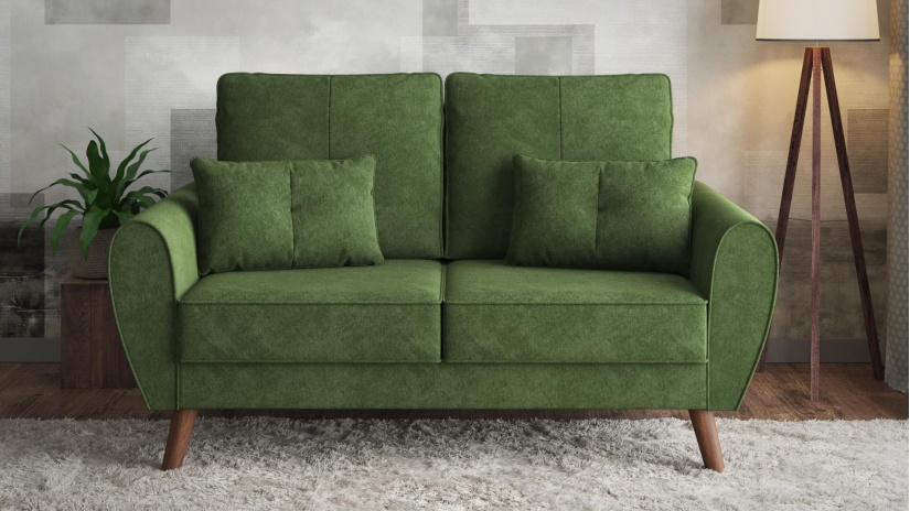 Диван Мерива двуместни зелен - изглед 1 - МебелМаг Диван Мерива двуместни зелен - изглед 1