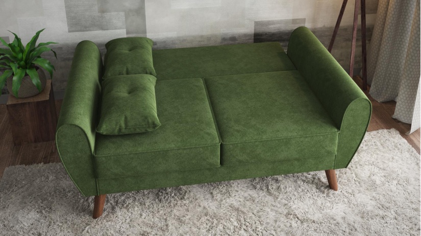 Диван Мерива двуместни зелен - изглед 3 - МебелМаг Диван Мерива двуместни зелен - изглед 3