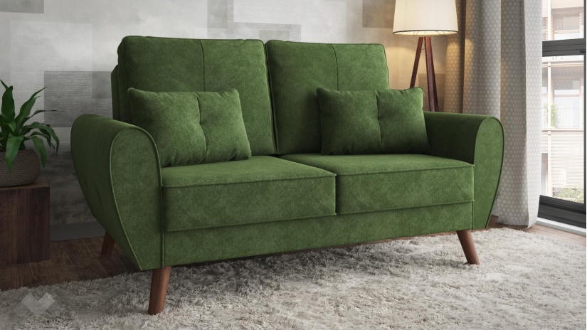Диван Мерива двуместни зелен - изглед 2 - МебелМаг Диван Мерива двуместни зелен - изглед 2