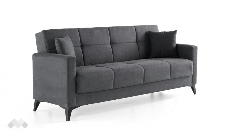 Диван Мира триместни сив - изглед 2 - МебелМаг Диван Мира триместни сив - изглед 2