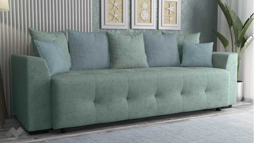 Диван Реджин триместни светло зелен - изглед 1