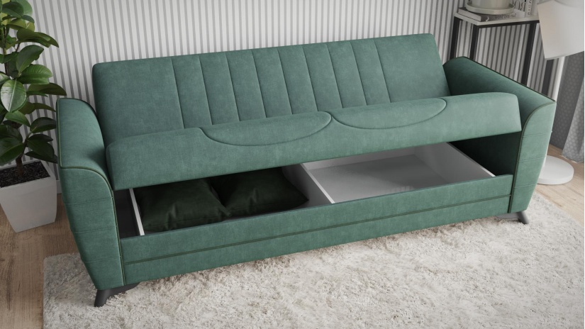 Диван Ялта триместни зелен - изглед 3 - МебелМаг Диван Ялта триместни зелен - изглед 3