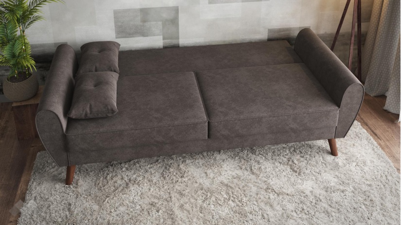 Диван Мерива триместни кафяв - изглед 4 - МебелМаг Диван Мерива триместни кафяв - изглед 4