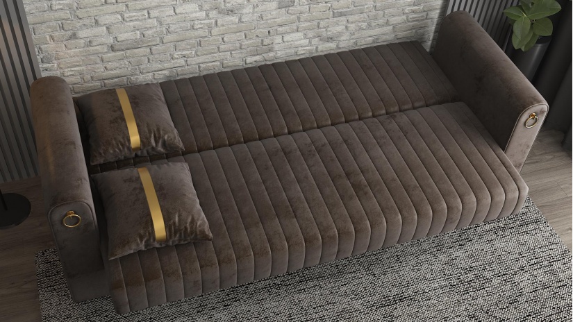 Диван Ваяна триместни кафяв - изглед 4 - МебелМаг Диван Ваяна триместни кафяв - изглед 4
