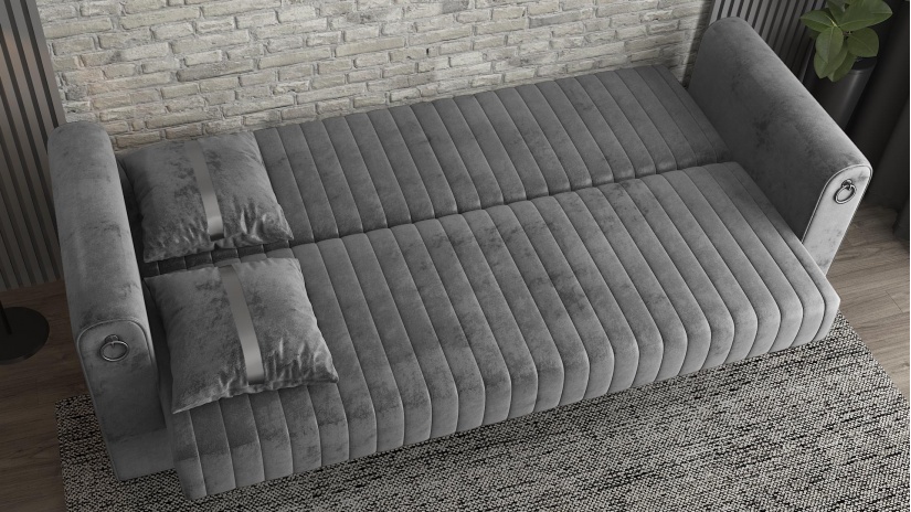 Диван Ваяна триместни сив - изглед 4 - МебелМаг Диван Ваяна триместни сив - изглед 4
