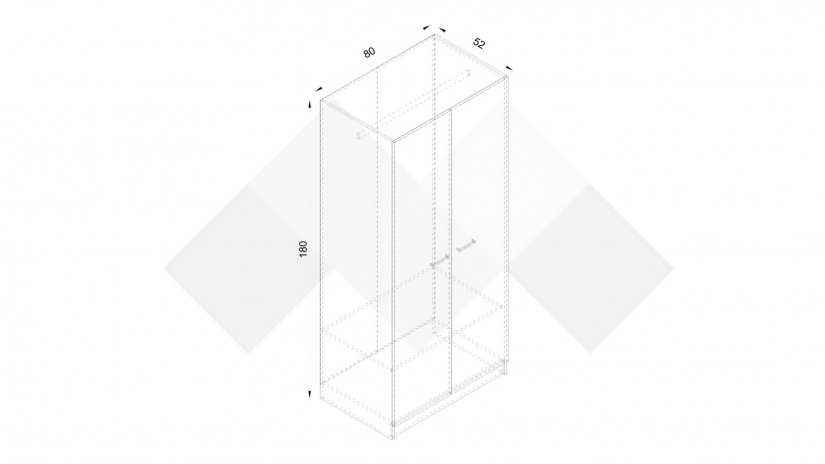 Гардероб Арго двукрилни дъб сонома - изглед 3