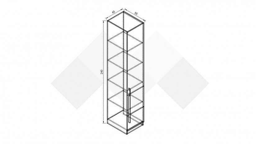Гардероб Комо еднокрилни дъб ърбан ойстър с бяло - изглед 2 - МебелМаг Гардероб Комо еднокрилни дъб ърбан ойстър с бяло - изглед 2