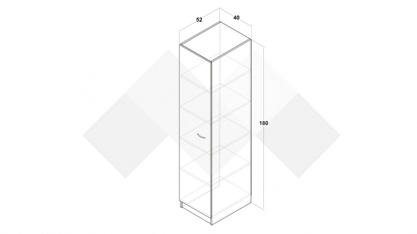 Гардероб Арго еднокрилни дъб сонома - изглед 3 - МебелМаг Гардероб Арго еднокрилни дъб сонома - изглед 3