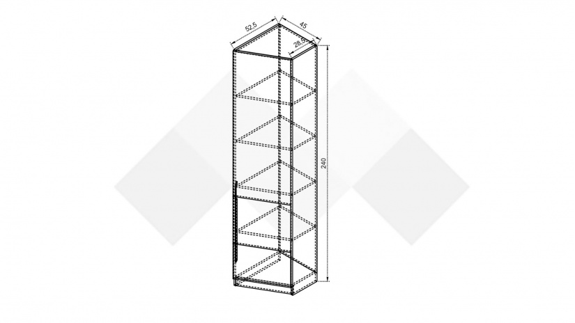 Гардероб Комо еднокрилни дъб ърбан ойстър с бяло - изглед 2 - МебелМаг Гардероб Комо еднокрилни дъб ърбан ойстър с бяло - изглед 2