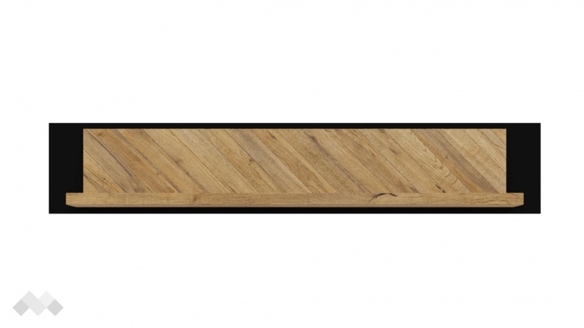 Етажерка Никодис с открити рафтове дъб натурал с черен мат и житен дъб - изглед 3 - МебелМаг Етажерка Никодис с открити рафтове дъб натурал с черен мат и житен дъб - изглед 3