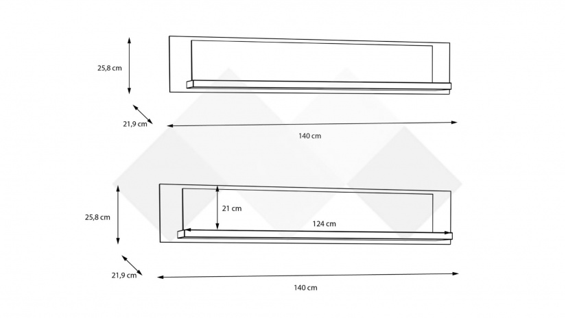 Етажерка Никодис с открити рафтове дъб натурал с черен мат и житен дъб - изглед 4 - МебелМаг Етажерка Никодис с открити рафтове дъб натурал с черен мат и житен дъб - изглед 4