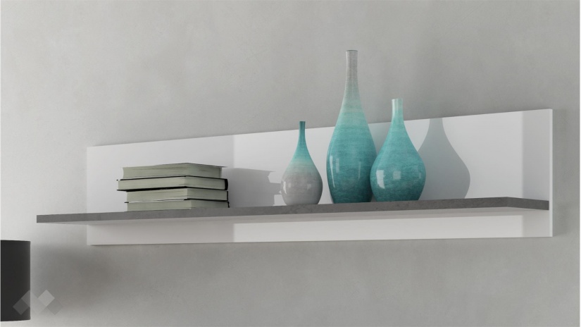 Етажерка Требия сиво с бял гланц - изглед 1