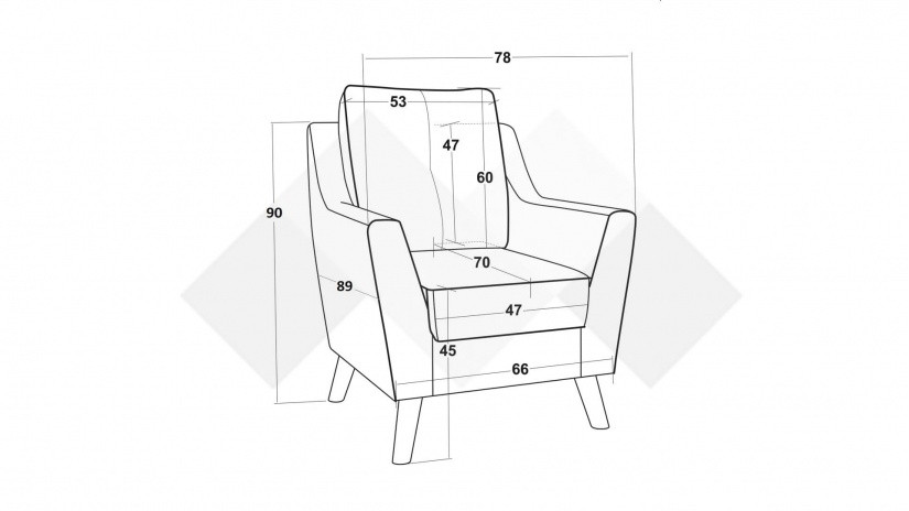 Фотьойл Мерива кафяв - изглед 4 - МебелМаг Фотьойл Мерива кафяв - изглед 4