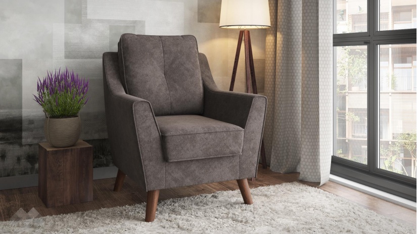 Фотьойл Мерива кафяв - изглед 1 - МебелМаг Фотьойл Мерива кафяв - изглед 1