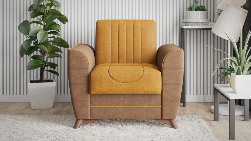 Разтегателен фотьойл Ялта горчица - изглед 2