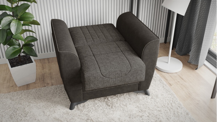 Разтегателен фотьойл Ялта сив с черно - изглед 4 - МебелМаг Разтегателен фотьойл Ялта сив с черно - изглед 4