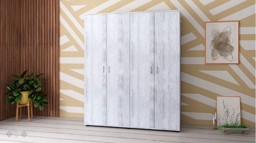 Гардероб №1 четирикрилни дъб антик - изглед 1 - МебелМаг Гардероб №1 четирикрилни дъб антик - изглед 1