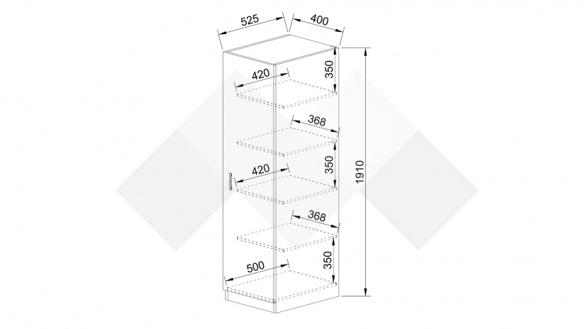 Гардероб Бъфало еднокрилни сонома арвен с бял гланц - изглед 7 - МебелМаг Гардероб Бъфало еднокрилни сонома арвен с бял гланц - изглед 7