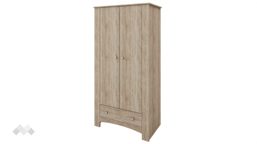 Гардероб Одеса двукрилни тъмна сонома - изглед 1 - МебелМаг Гардероб Одеса двукрилни тъмна сонома - изглед 1