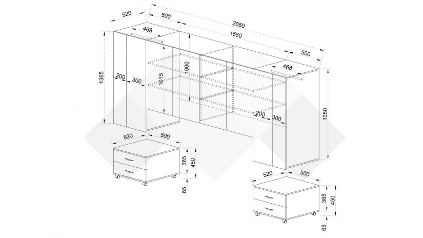 Гардероб Зак шесткрилни мока с лате - изглед 8 - МебелМаг Гардероб Зак шесткрилни мока с лате - изглед 8