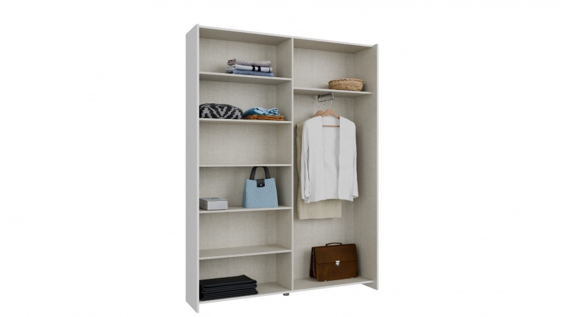 Гардероб Хомано с плъзгащи врати бял - изглед 9 - МебелМаг Гардероб Хомано с плъзгащи врати бял - изглед 9