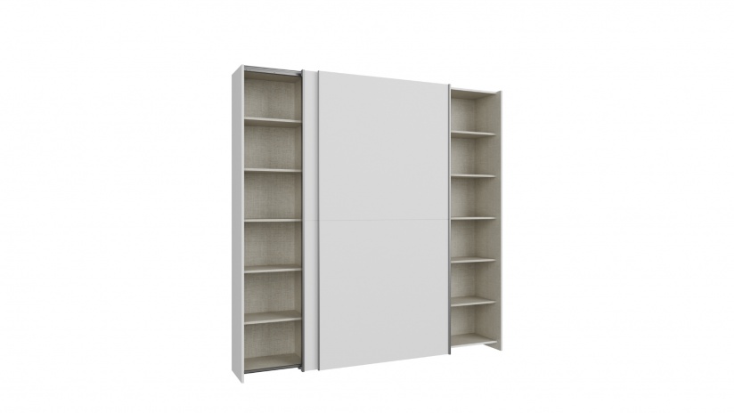 Гардероб Хомано с плъзгащи врати бял - изглед 6 - МебелМаг Гардероб Хомано с плъзгащи врати бял - изглед 6