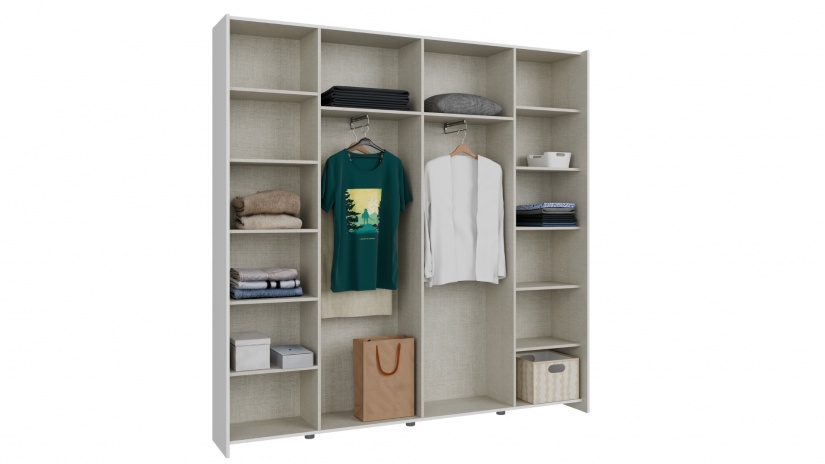 Гардероб Хомано с плъзгащи врати бял - изглед 9 - МебелМаг Гардероб Хомано с плъзгащи врати бял - изглед 9