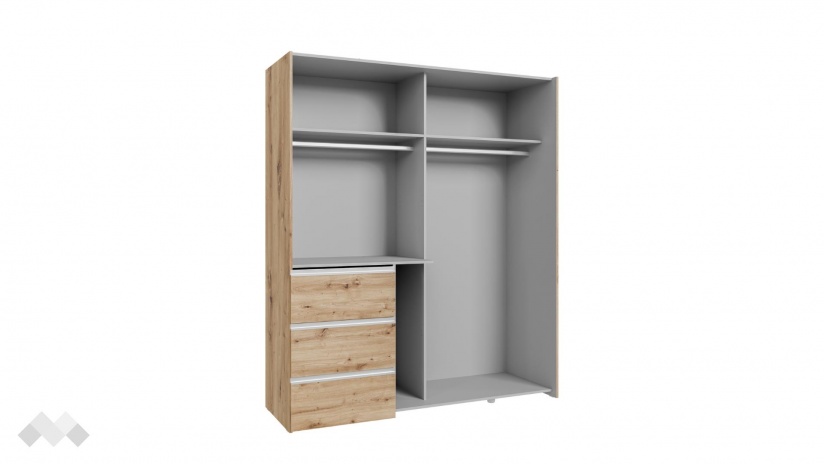 Гардероб Триумф с плъзгащи врати дъб артисан - изглед 6 - МебелМаг Гардероб Триумф с плъзгащи врати дъб артисан - изглед 6