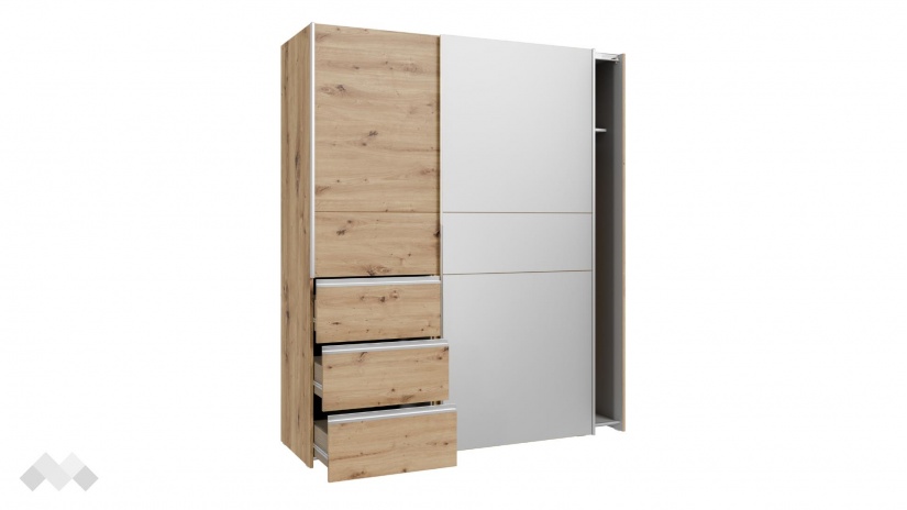 Гардероб Триумф с плъзгащи врати дъб артисан - изглед 7 - МебелМаг Гардероб Триумф с плъзгащи врати дъб артисан - изглед 7