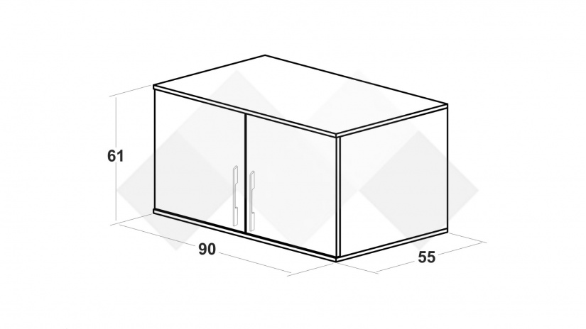 Горен шкаф Калифорния бял с бял гланц - изглед 2 - МебелМаг Горен шкаф Калифорния бял с бял гланц - изглед 2