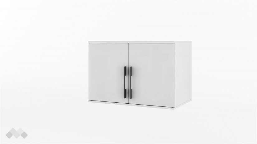 Горен шкаф Калифорния бял с бял гланц - изглед 1 - МебелМаг Горен шкаф Калифорния бял с бял гланц - изглед 1