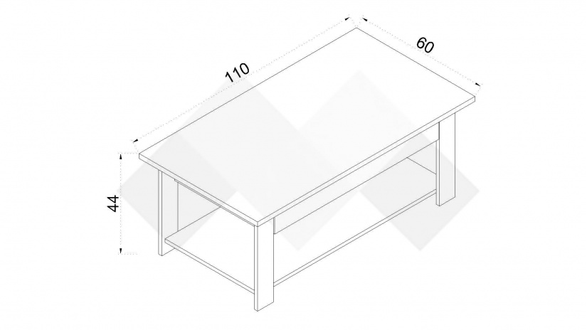 Холна маса Анелия дъб крафт бял с дъб крафт сив - изглед 3 - МебелМаг Холна маса Анелия дъб крафт бял с дъб крафт сив - изглед 3