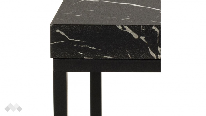 Холна маса Бароса черен мрамор с черно - изглед 3 - МебелМаг Холна маса Бароса черен мрамор с черно - изглед 3