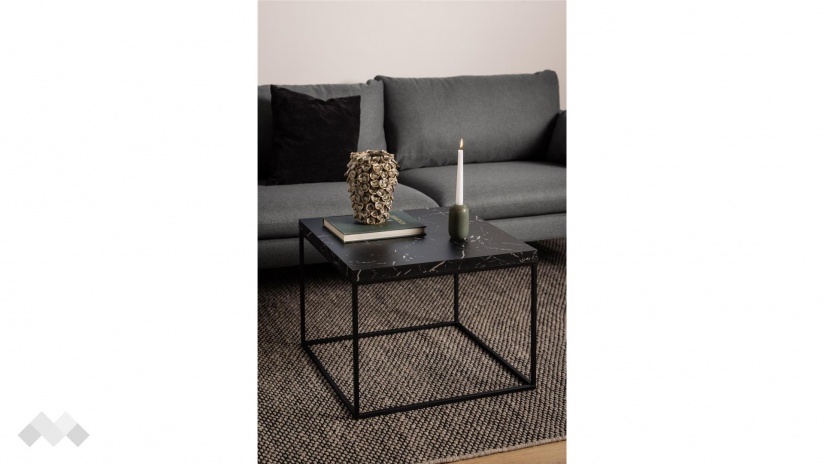 Холна маса Бароса черен мрамор с черно - изглед 5 - МебелМаг Холна маса Бароса черен мрамор с черно - изглед 5