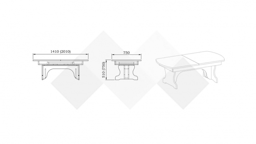 Холна маса Далия разтегателна с повдигащ механизъм венге - изглед 3 - МебелМаг Холна маса Далия разтегателна с повдигащ механизъм венге - изглед 3