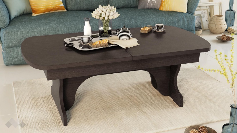 Холна маса Далия разтегателна с повдигащ механизъм венге - изглед 1 - МебелМаг Холна маса Далия разтегателна с повдигащ механизъм венге - изглед 1