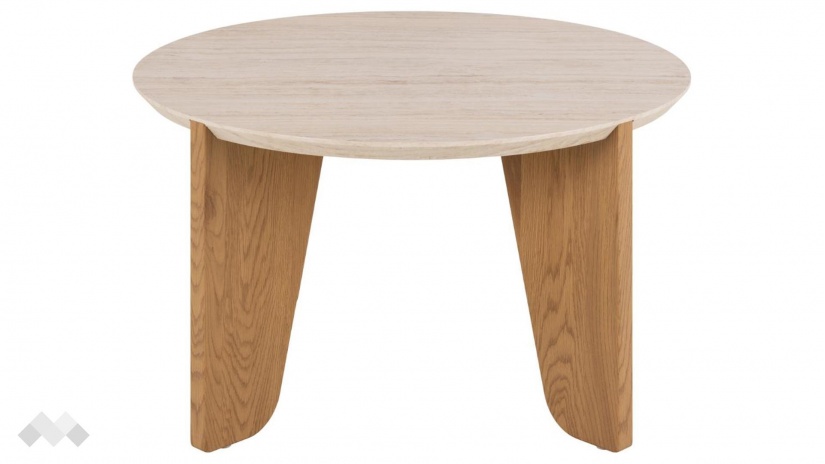 Холна маса Докланд тъмен дъб с травертин - изглед 3