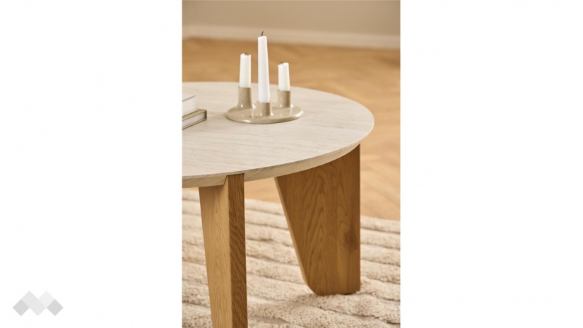 Холна маса Докланд тъмен дъб с травертин - изглед 6