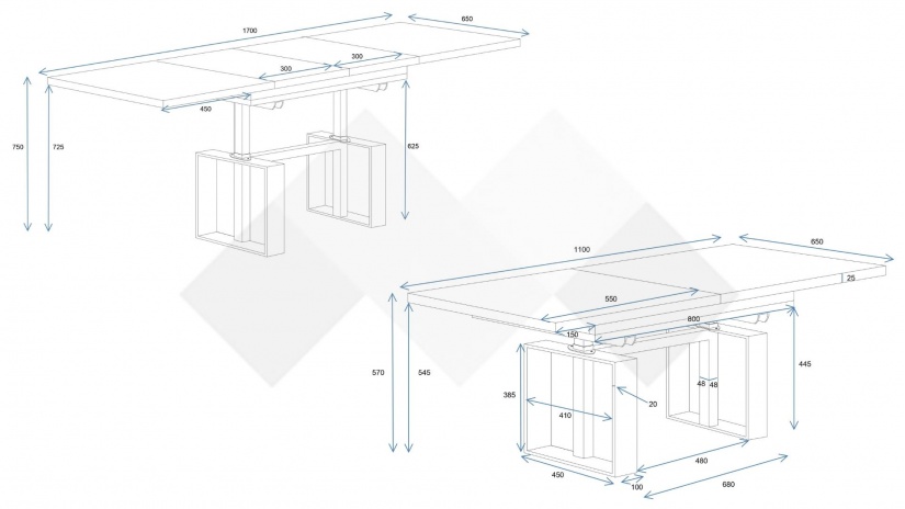 Холна маса Емполи разтегателна дъб артисан с черно - изглед 5 - МебелМаг Холна маса Емполи разтегателна дъб артисан с черно - изглед 5