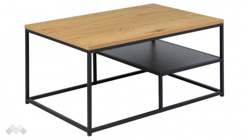 Холна маса Гила тъмен дъб с черен мат - изглед 2 - МебелМаг Холна маса Гила тъмен дъб с черен мат - изглед 2