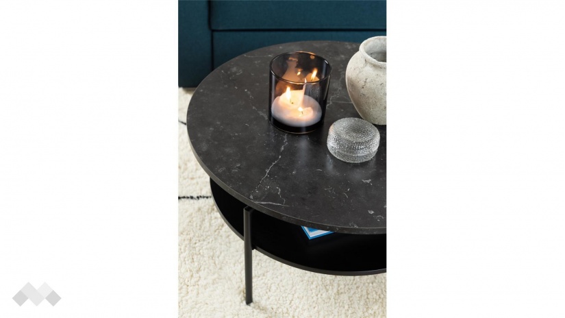 Холна маса Голди черен мрамор с черно - изглед 8 - МебелМаг Холна маса Голди черен мрамор с черно - изглед 8